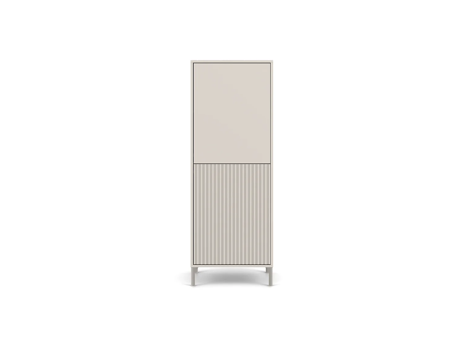 KAMARO - Armoire moderne 3 étagères et 2 portes - 147.5x53.5x40cm - Meuble de rangement - Beige Cachemire