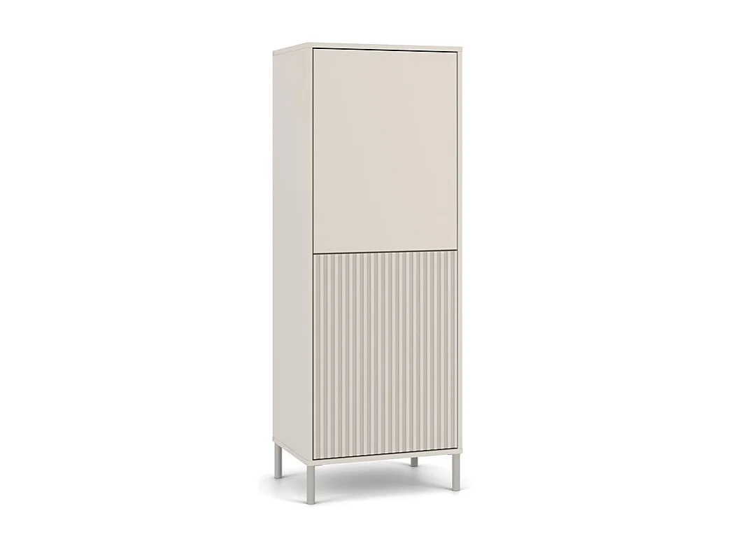 KAMARO - Armoire moderne 3 étagères et 2 portes - 147.5x53.5x40cm - Meuble de rangement - Beige Cachemire