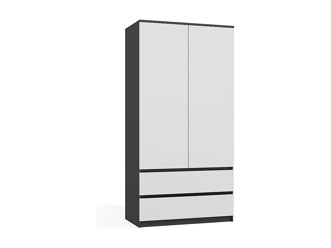 Szafa Malwa SS-90 | Antracyt/Biel | 90x50x180 cm | Nowoczesna Szafa Dwudrzwiowa