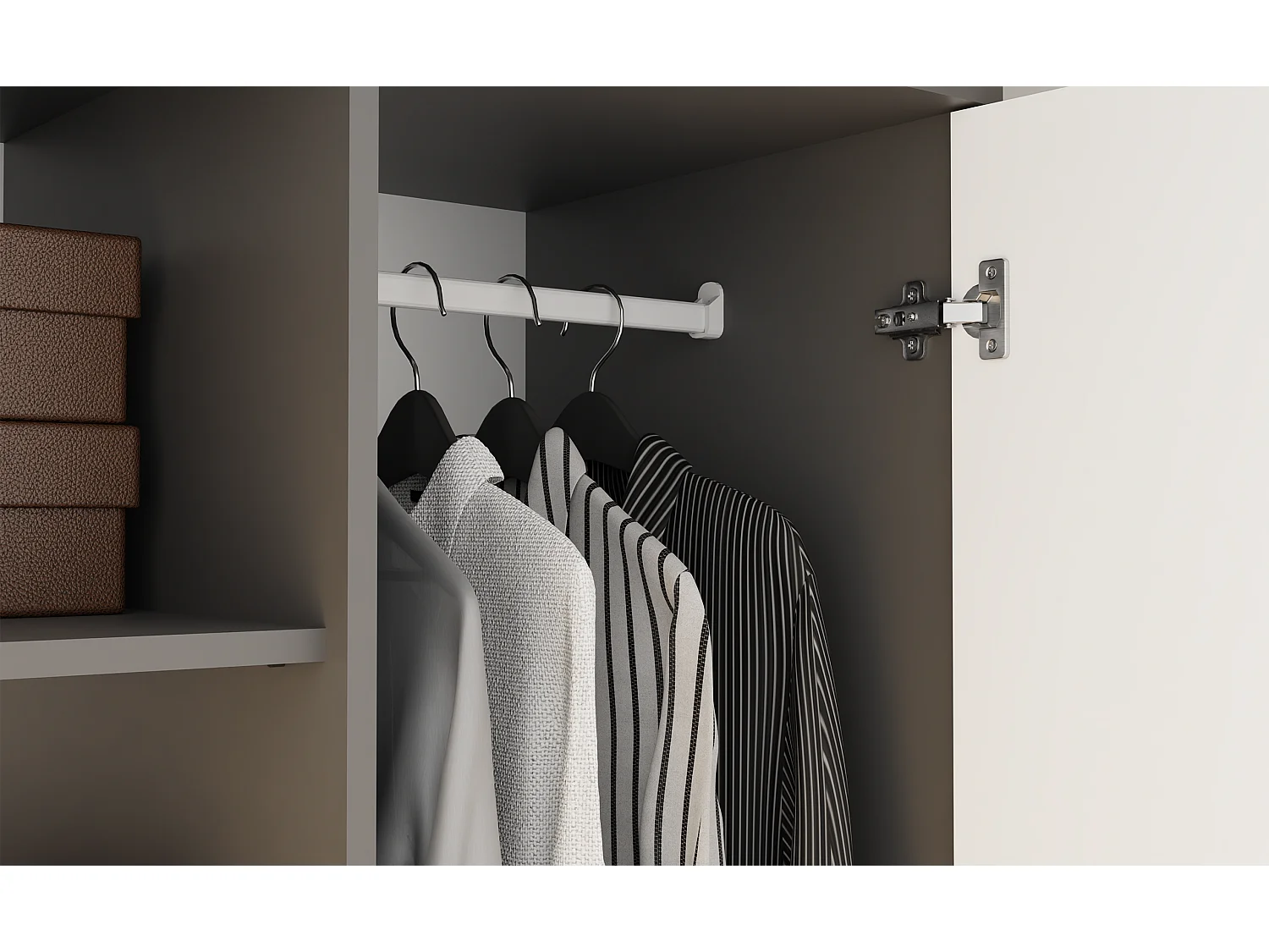 Szafa Malwa SS-90 | Antracyt/Biel | 90x50x180 cm | Nowoczesna Szafa Dwudrzwiowa