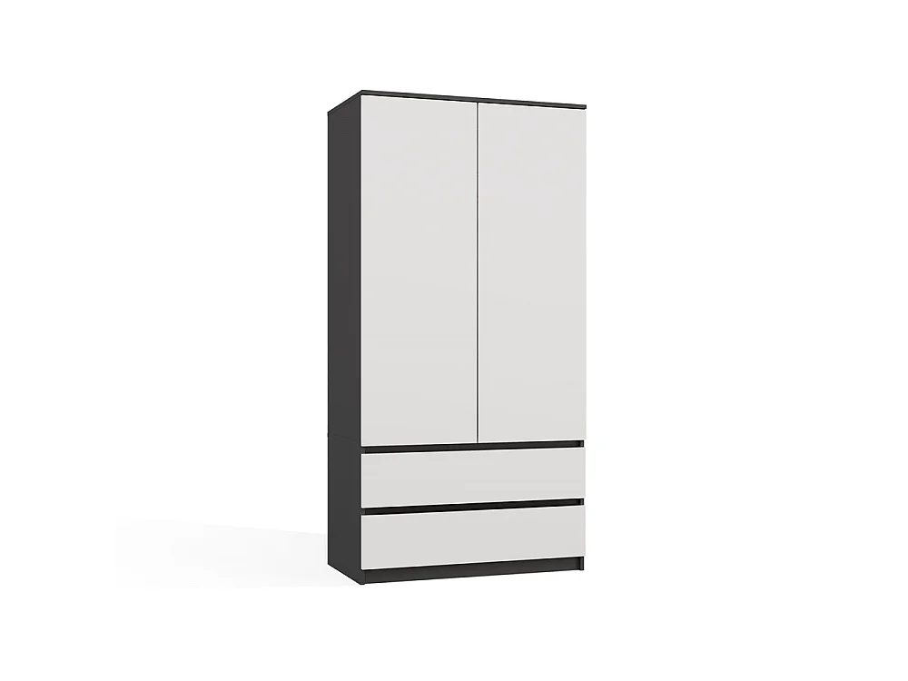 Szafa Malwa SS-90 | Antracyt/Biel | 90x50x180 cm | Nowoczesna Szafa Dwudrzwiowa