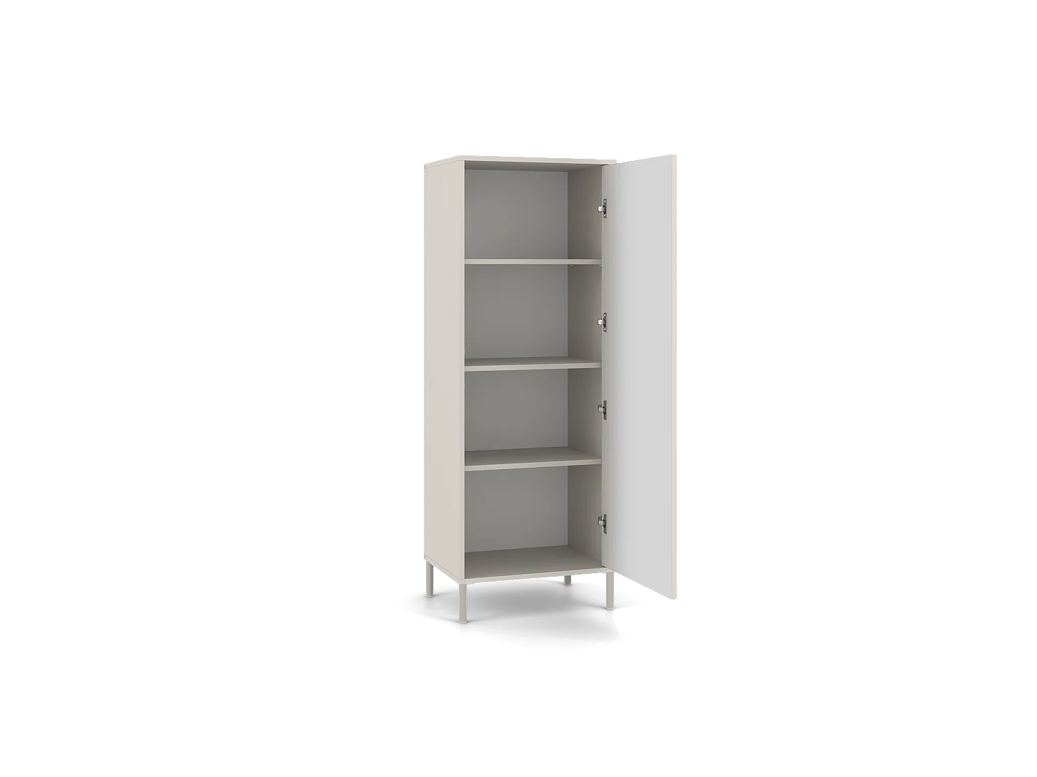 KAMARO - Armoire moderne 3 étagères - 147.5x53.5x40cm - Meuble de rangement - Beige Cachemire