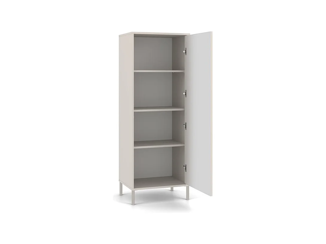 KAMARO - Armoire moderne 3 étagères - 147.5x53.5x40cm - Meuble de rangement - Beige Cachemire
