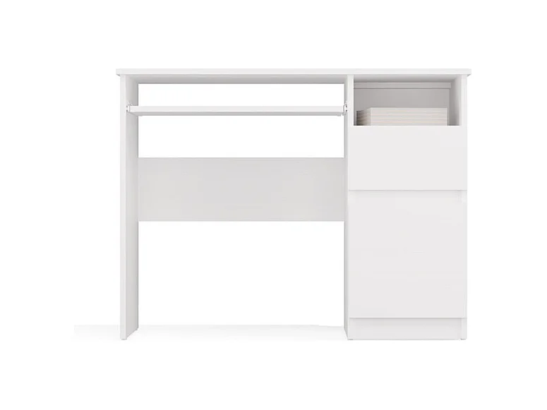 Biurko PORTO Prawe |  Białe | Komputerowe z Szufladą | 98,5x51x75,5 cm | Nowoczesne