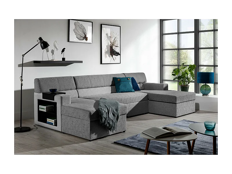 Ecksofa Larion/Stoffbezug/Grau