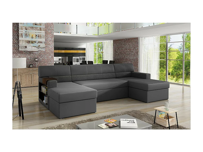 Ecksofa Larion L/Stoffbezug/Grau