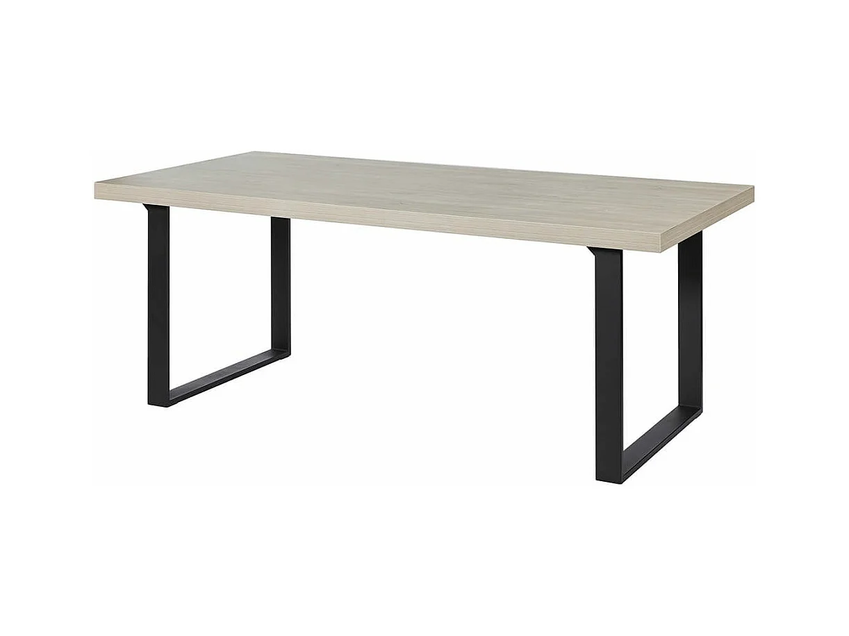 Ensemble séjour complet aspect lames de bois finition Beach et noir - THOMAS