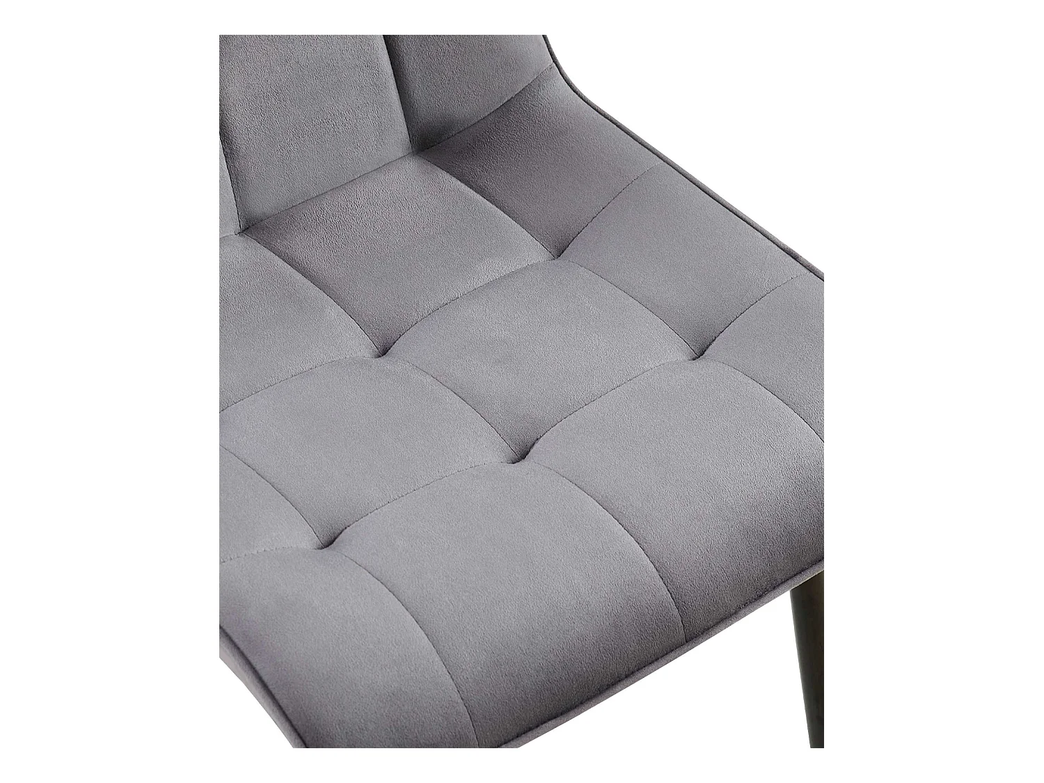 Lot de 2  chaise salle à manger - Velours - Gris foncé - Gifford