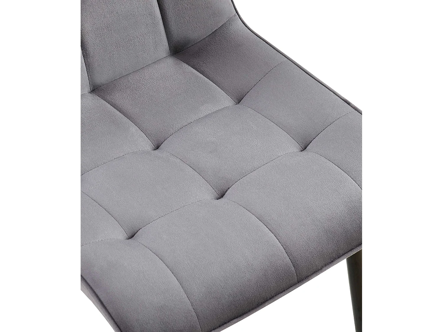 Lot de 2  chaise salle à manger - Velours - Gris foncé - Gifford