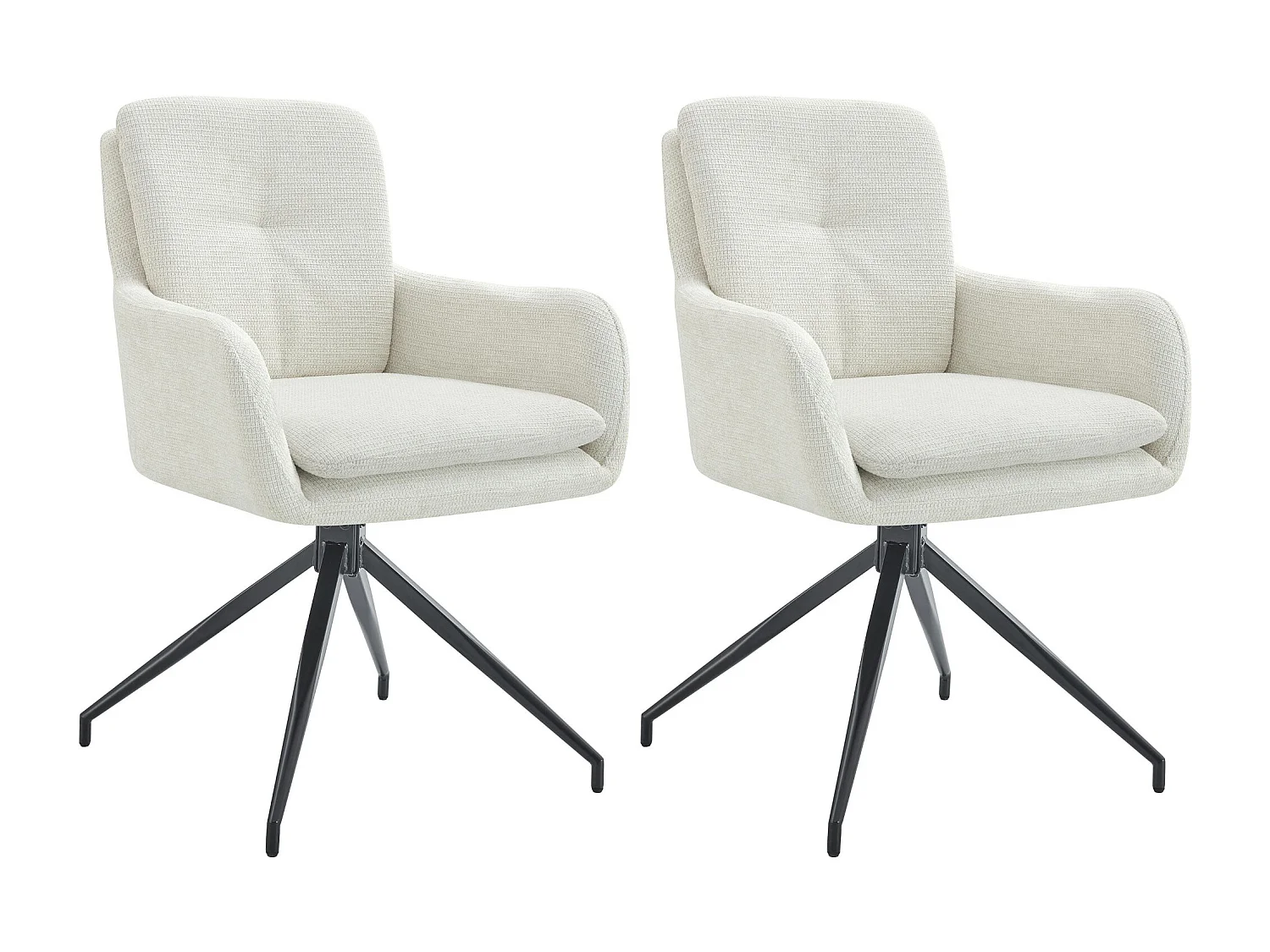 Lot de 2  chaise salle à manger - Tissu - Crème - Pickett