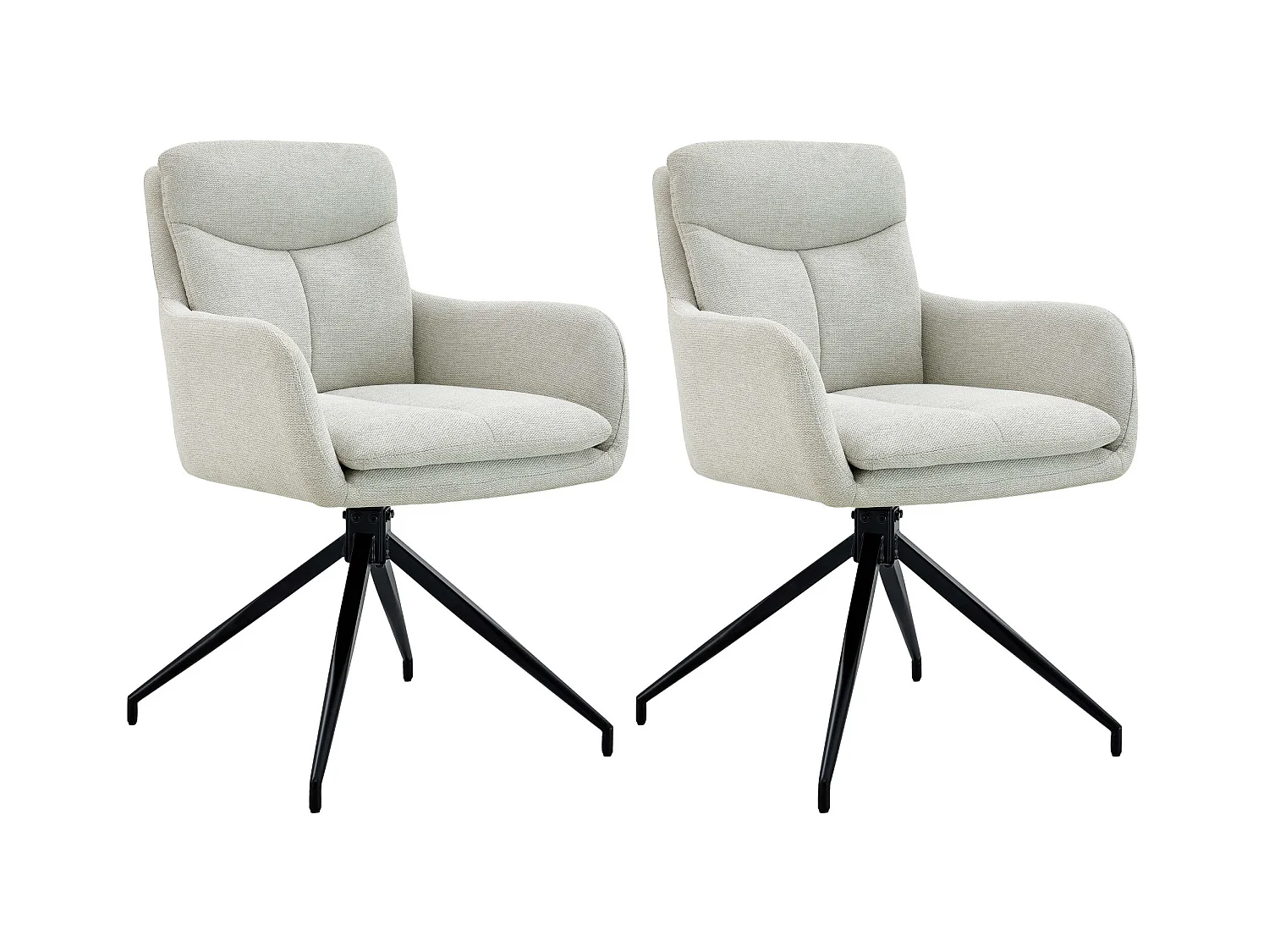 Lot de 2  chaise salle à manger - Tissu - Crème - Somers