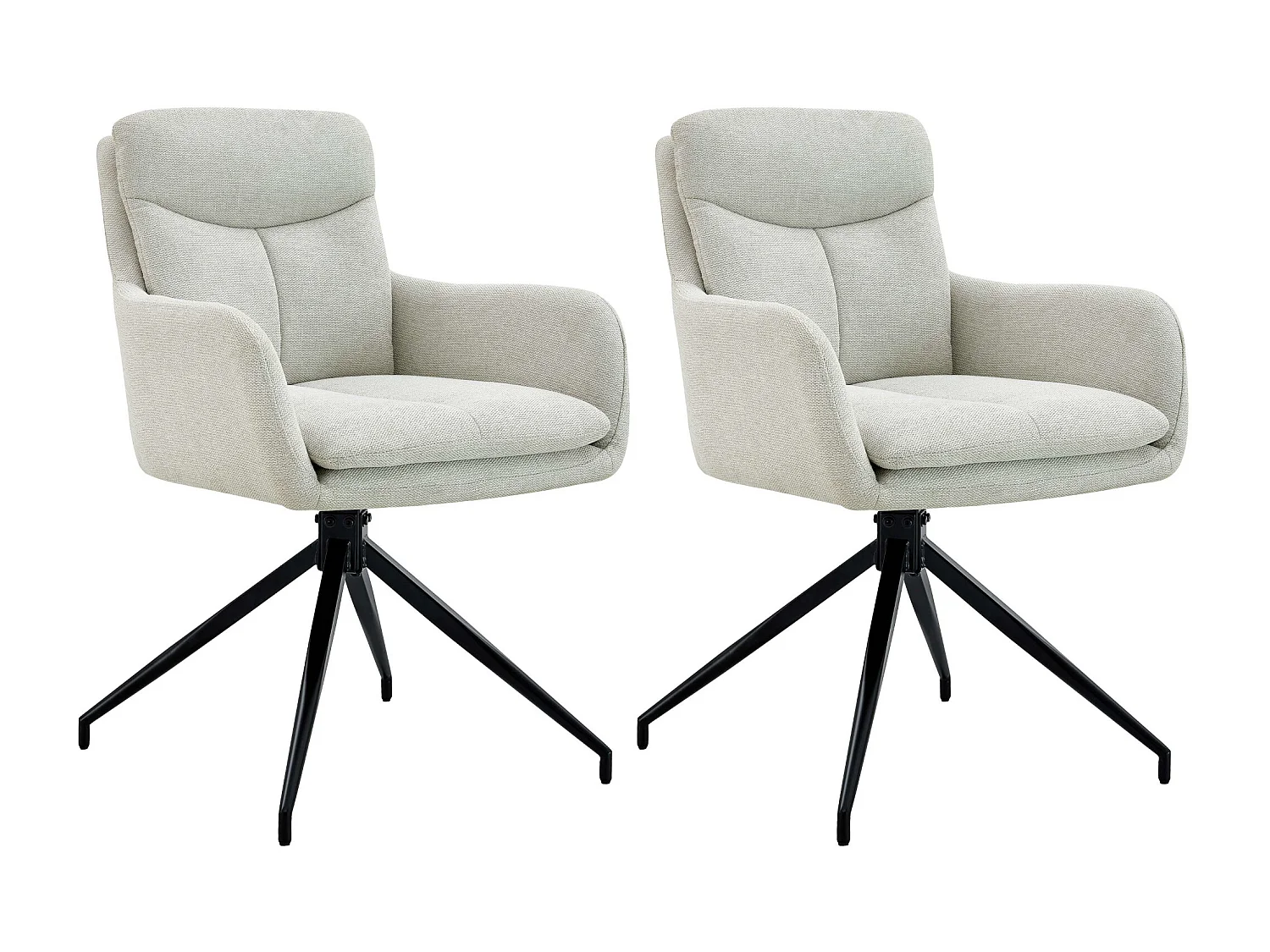 Lot de 2  chaise salle à manger - Tissu - Crème - Somers