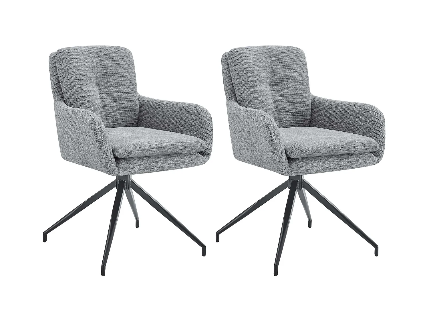 Lot de 2  chaise salle à manger - Tissu - Gris - Pickett