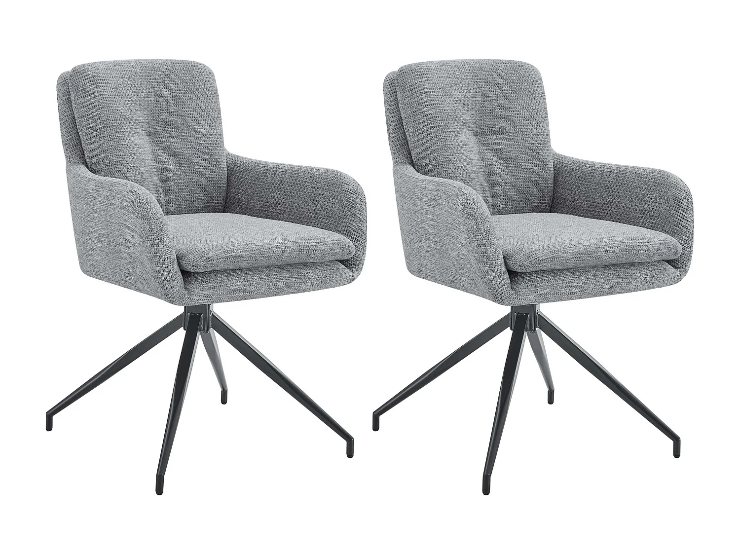 Lot de 2  chaise salle à manger - Tissu - Gris - Pickett