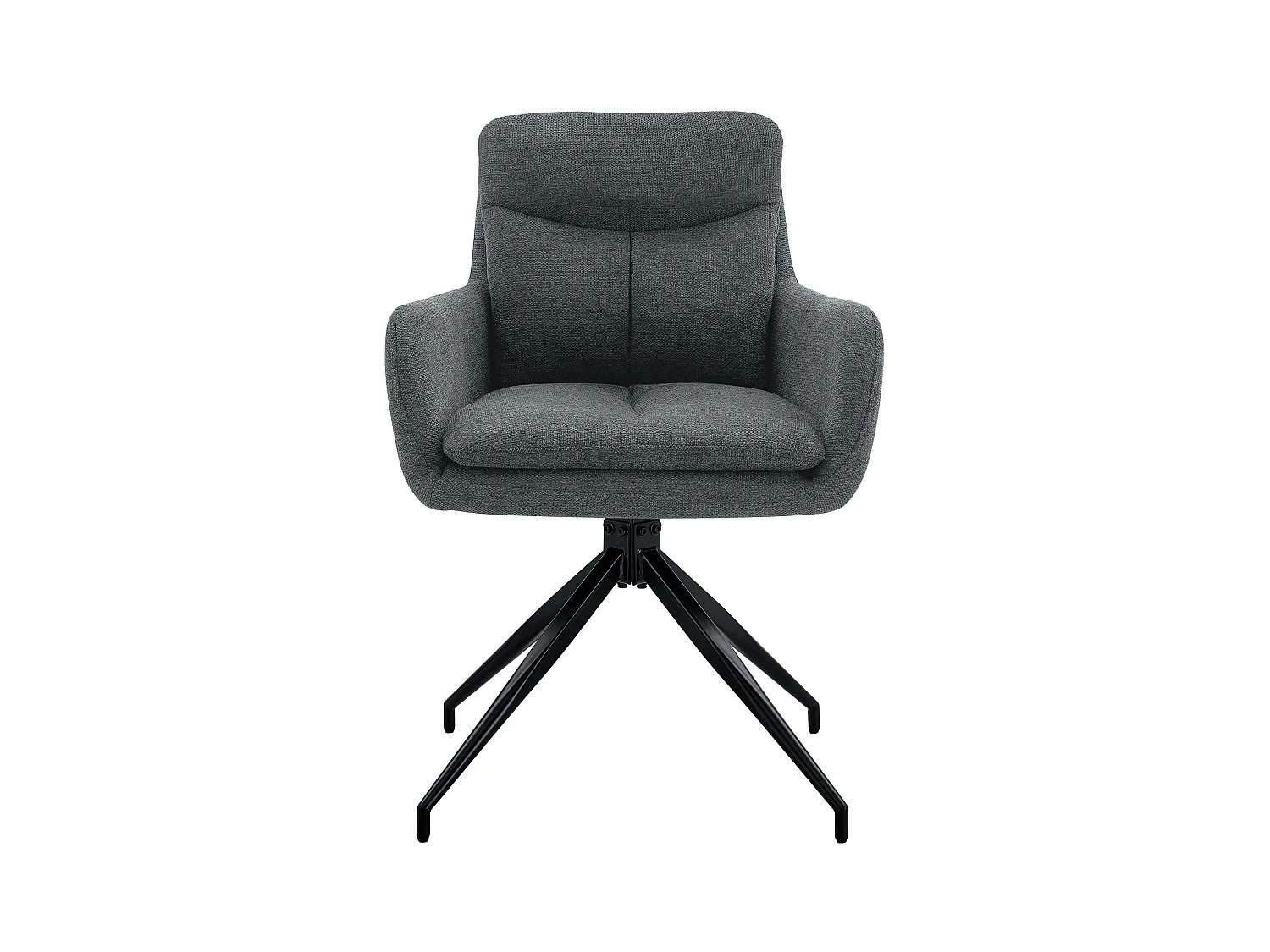 Lot de 2  chaise salle à manger - Tissu - Gris foncé - Somers