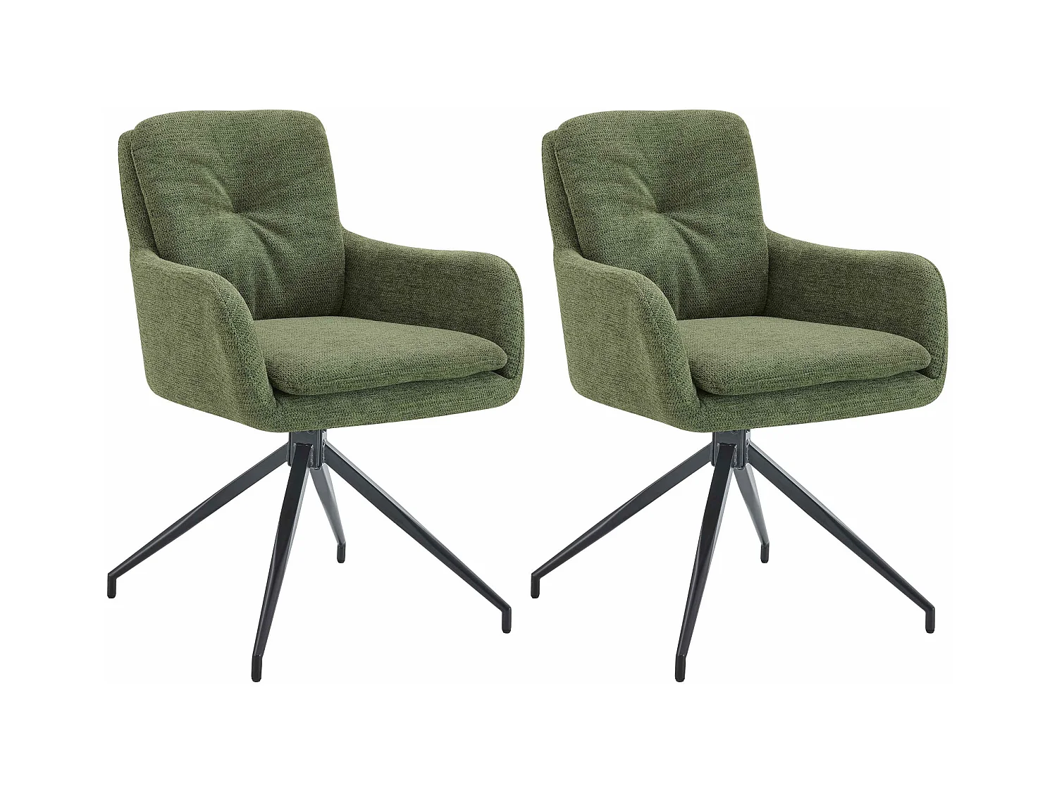 Lot de 2  chaise salle à manger - Tissu - Vert - Pickett