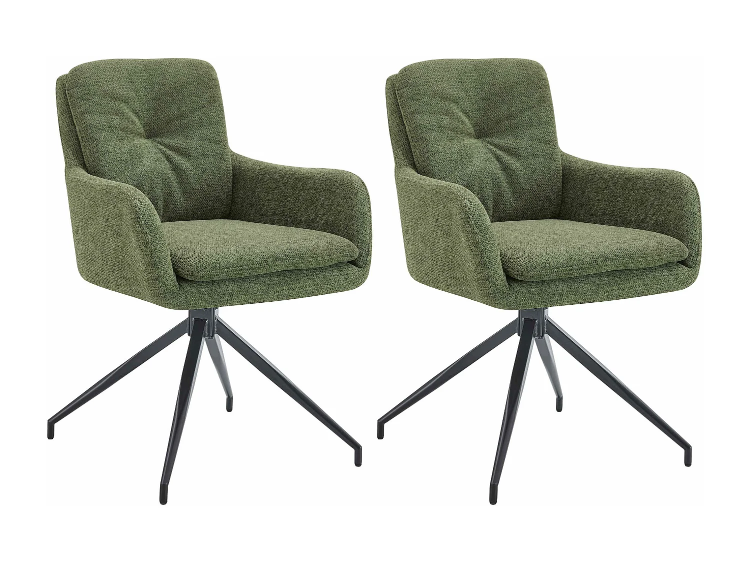 Lot de 2  chaise salle à manger - Tissu - Vert - Pickett