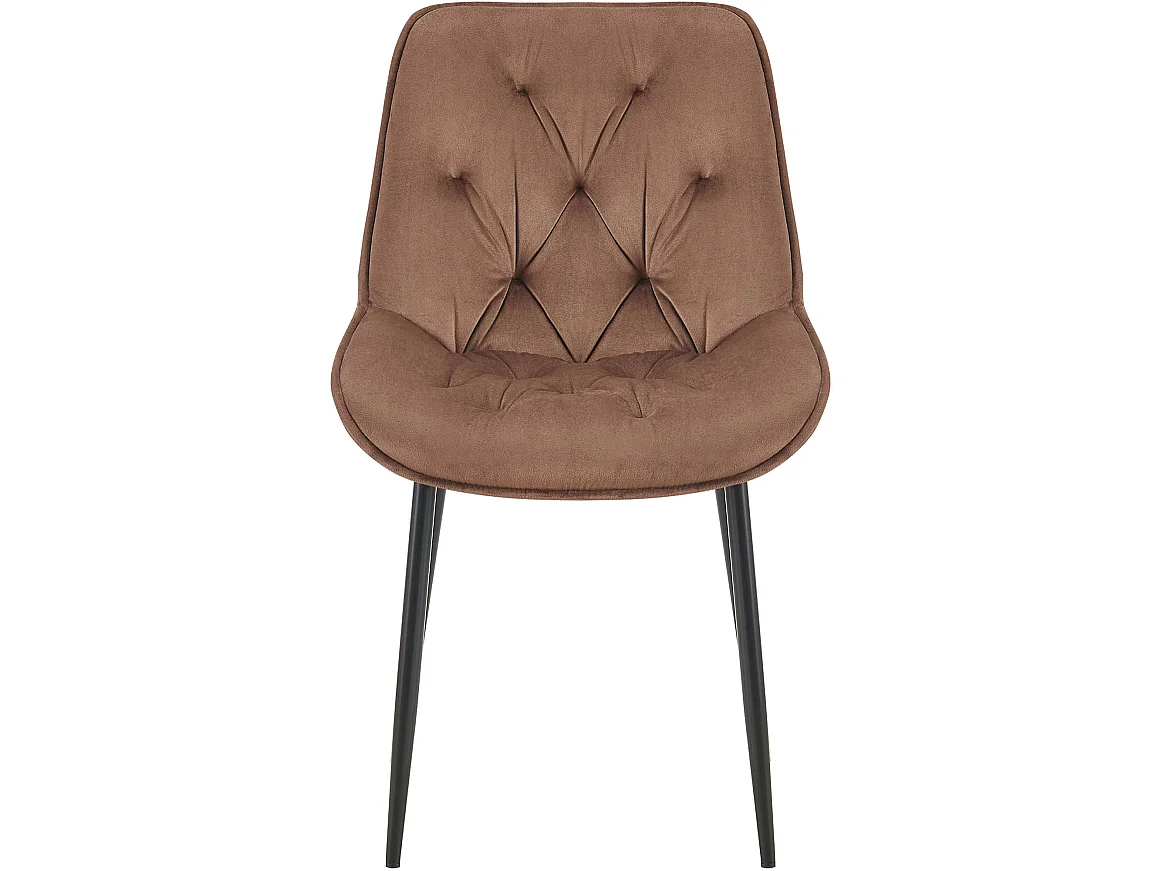Lot de 2  chaise salle à manger - Velours - Marron - Wallace