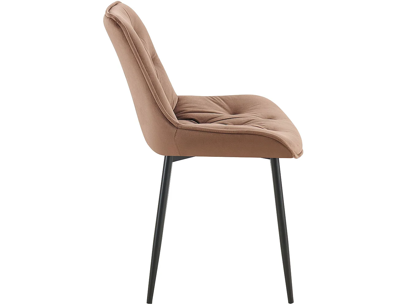 Lot de 2  chaise salle à manger - Velours - Marron - Wallace