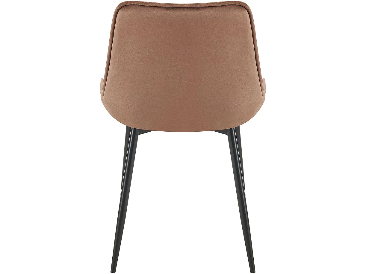 Lot de 2  chaise salle à manger - Velours - Marron - Wallace