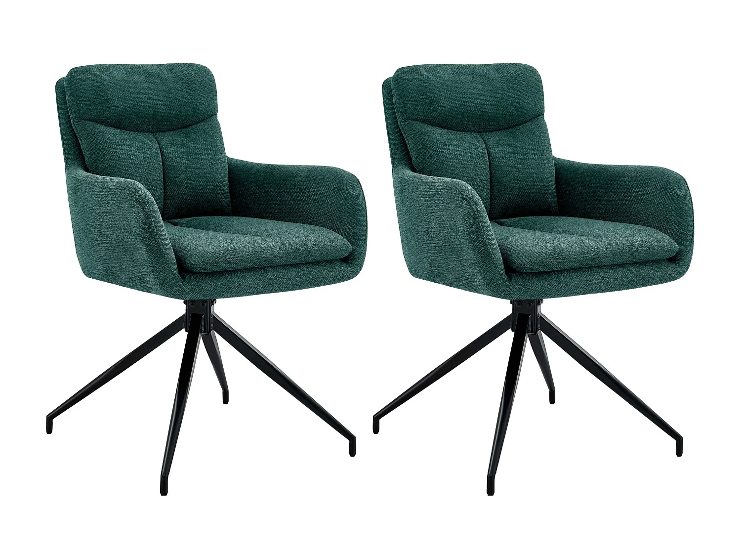 Lot de 2  chaise salle à manger - Tissu - Vert - Somers