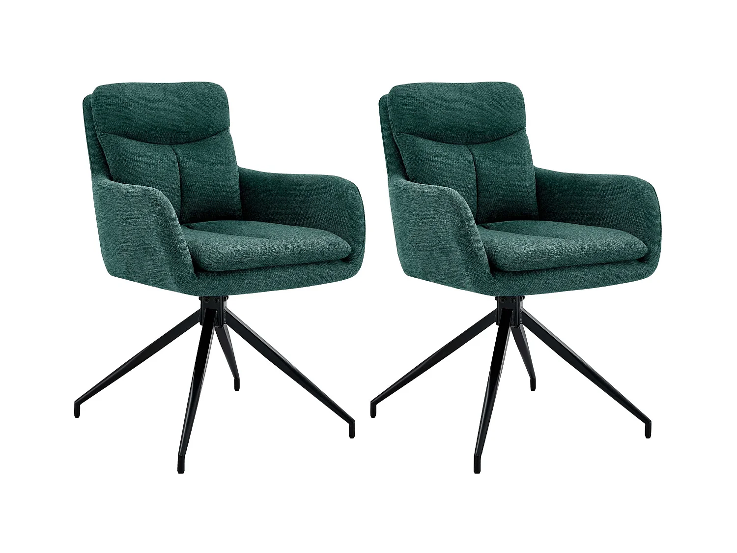 Lot de 2  chaise salle à manger - Tissu - Vert - Somers