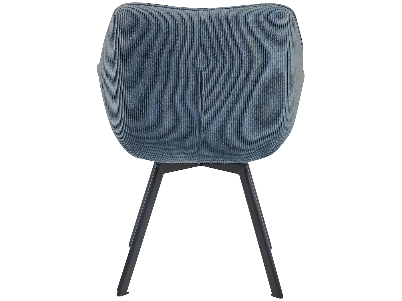 Lot de 2  chaises avec accoudoirs - Velours côtelé - Bleu - Jordi