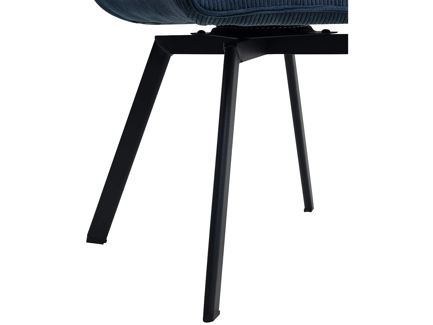 Lot de 2  chaises avec accoudoirs - Velours côtelé - Bleu - Jordi