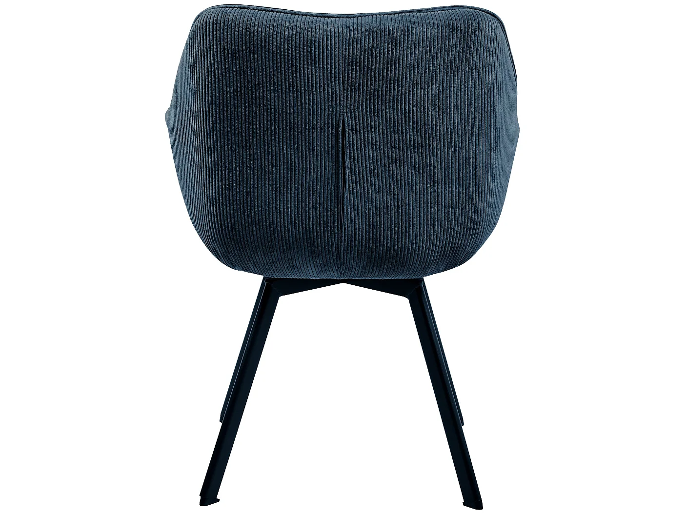 Lot de 2  chaises avec accoudoirs - Velours côtelé - Bleu - Jordi