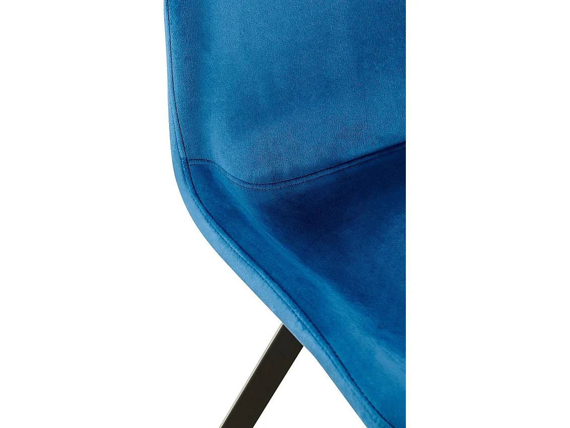 Lot de 2  chaise salle à manger - Velours - Bleu foncé - Lewes