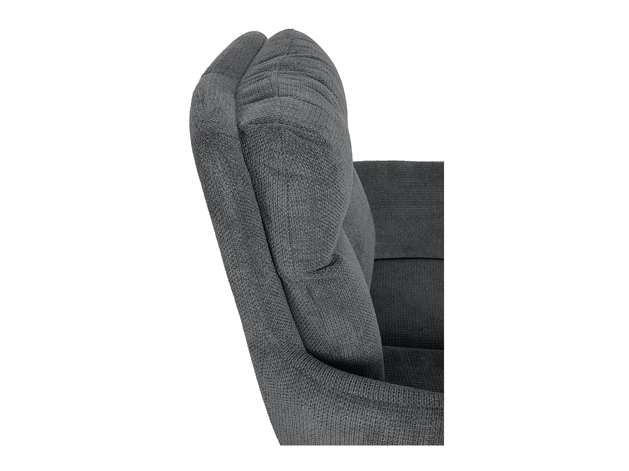 Lot de 2  chaises avec accoudoirs - Tissu - Gris foncé - Vilas