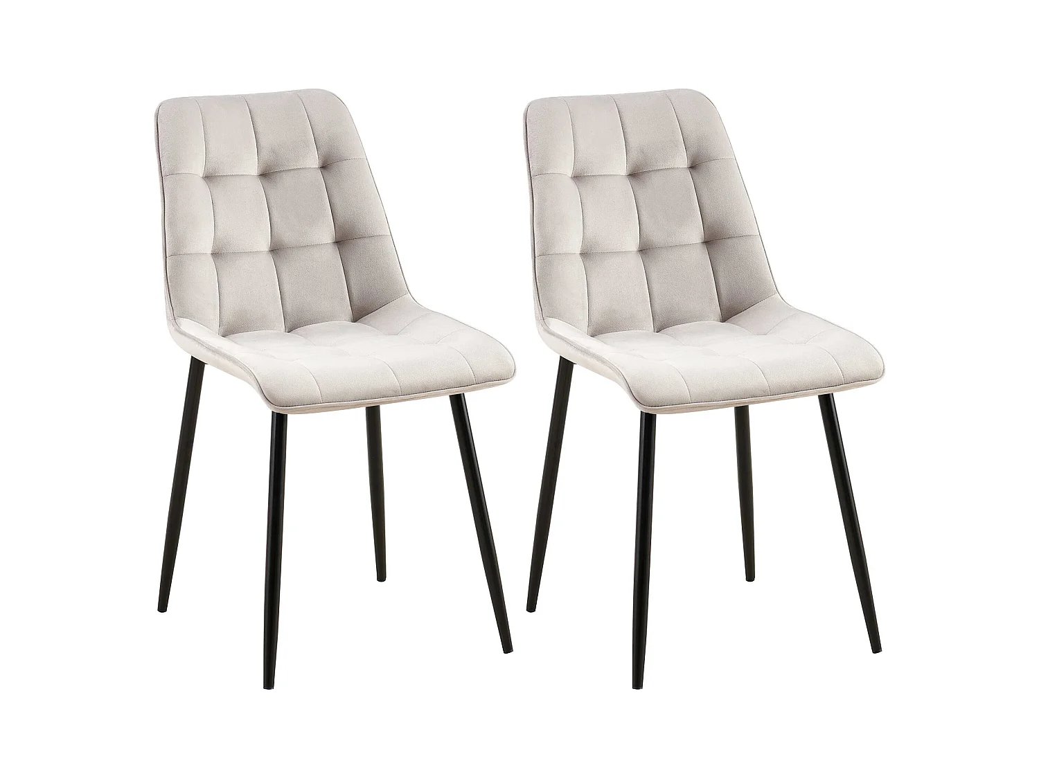 Lot de 2  chaise salle à manger - Velours - Gris - Gifford