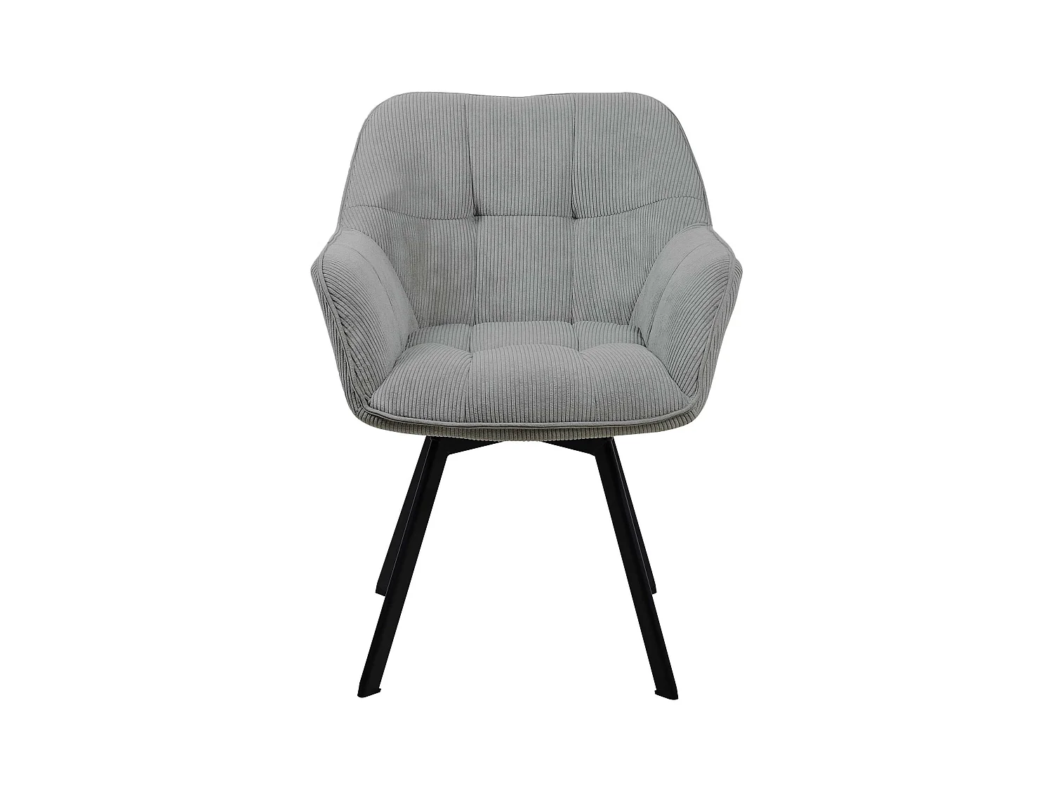 Lot de 2  chaises avec accoudoirs - Cordon - Gris - Jordi