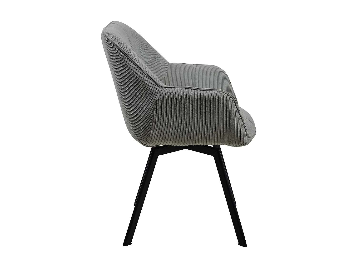 Lot de 2  chaises avec accoudoirs - Cordon - Gris - Jordi