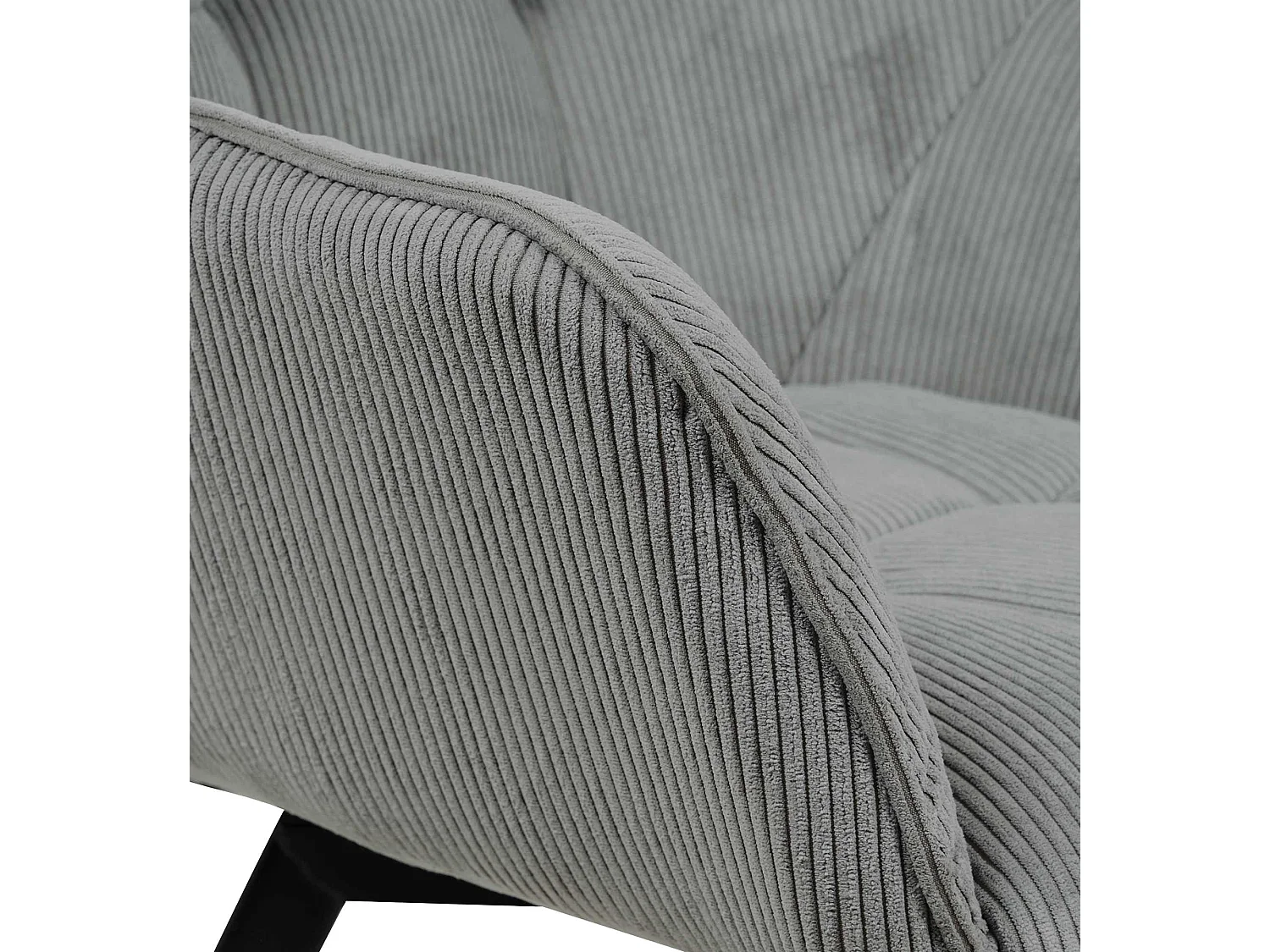 Lot de 2  chaises avec accoudoirs - Cordon - Gris - Jordi