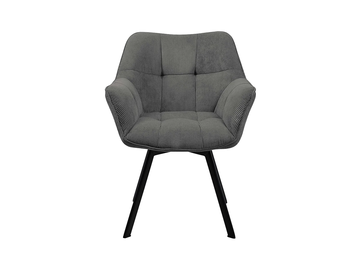 Lot de 2  chaises avec accoudoirs - Cordon - Gris foncé - Jordi