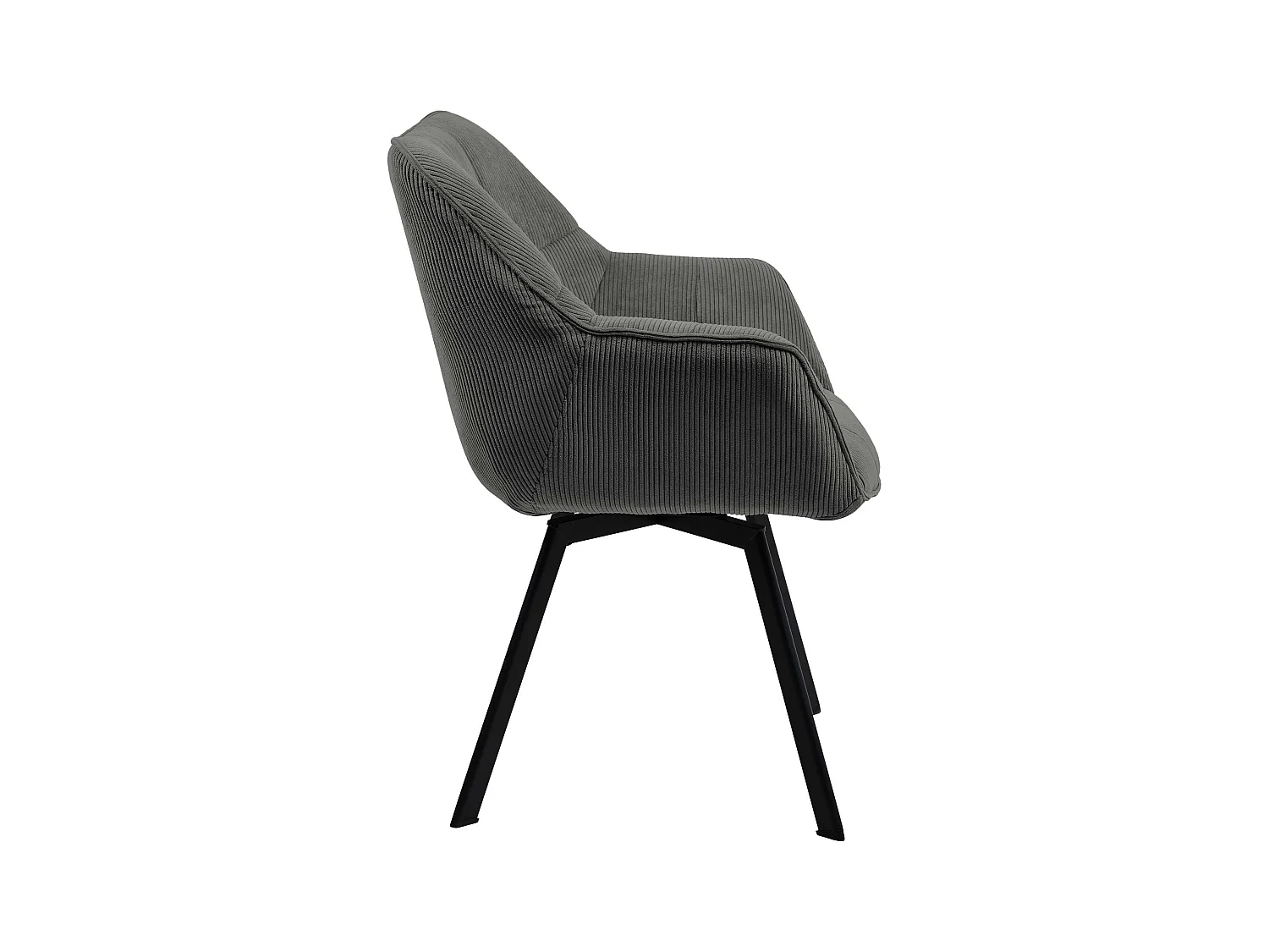 Lot de 2  chaises avec accoudoirs - Cordon - Gris foncé - Jordi