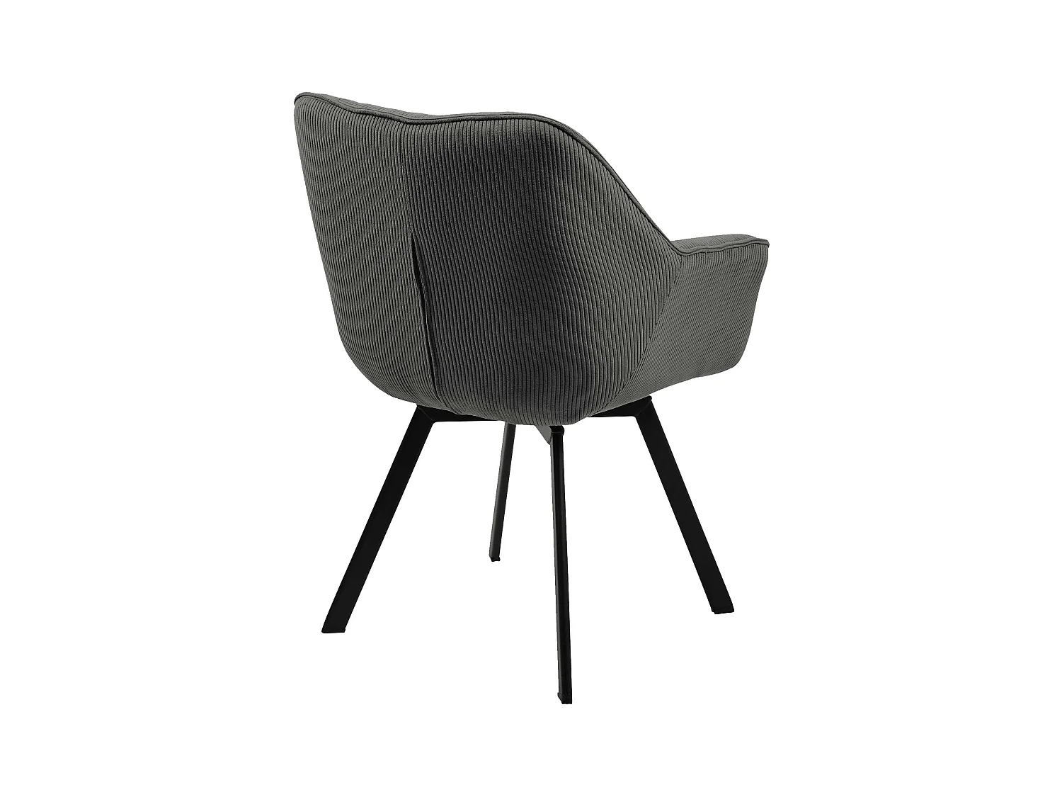 Lot de 2  chaises avec accoudoirs - Cordon - Gris foncé - Jordi