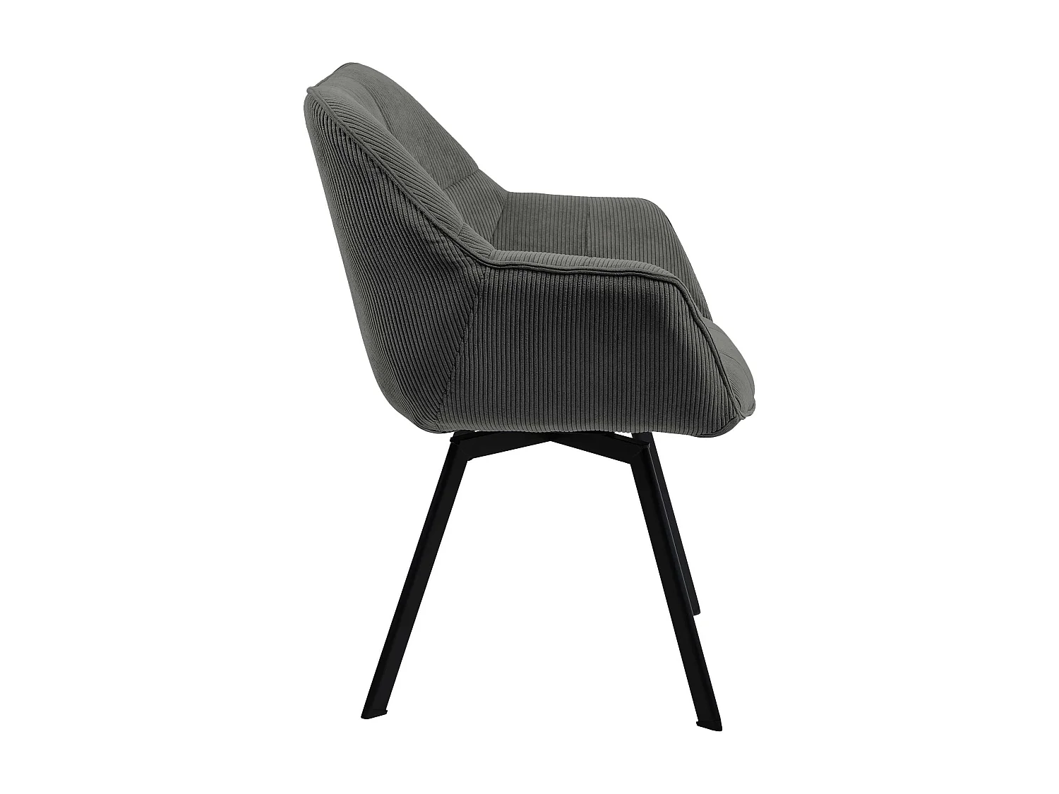 Lot de 2  chaises avec accoudoirs - Cordon - Gris foncé - Jordi