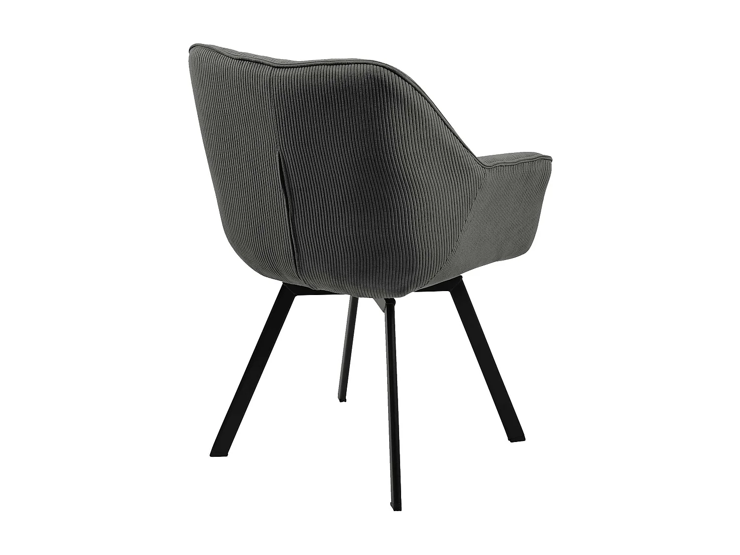 Lot de 2  chaises avec accoudoirs - Cordon - Gris foncé - Jordi