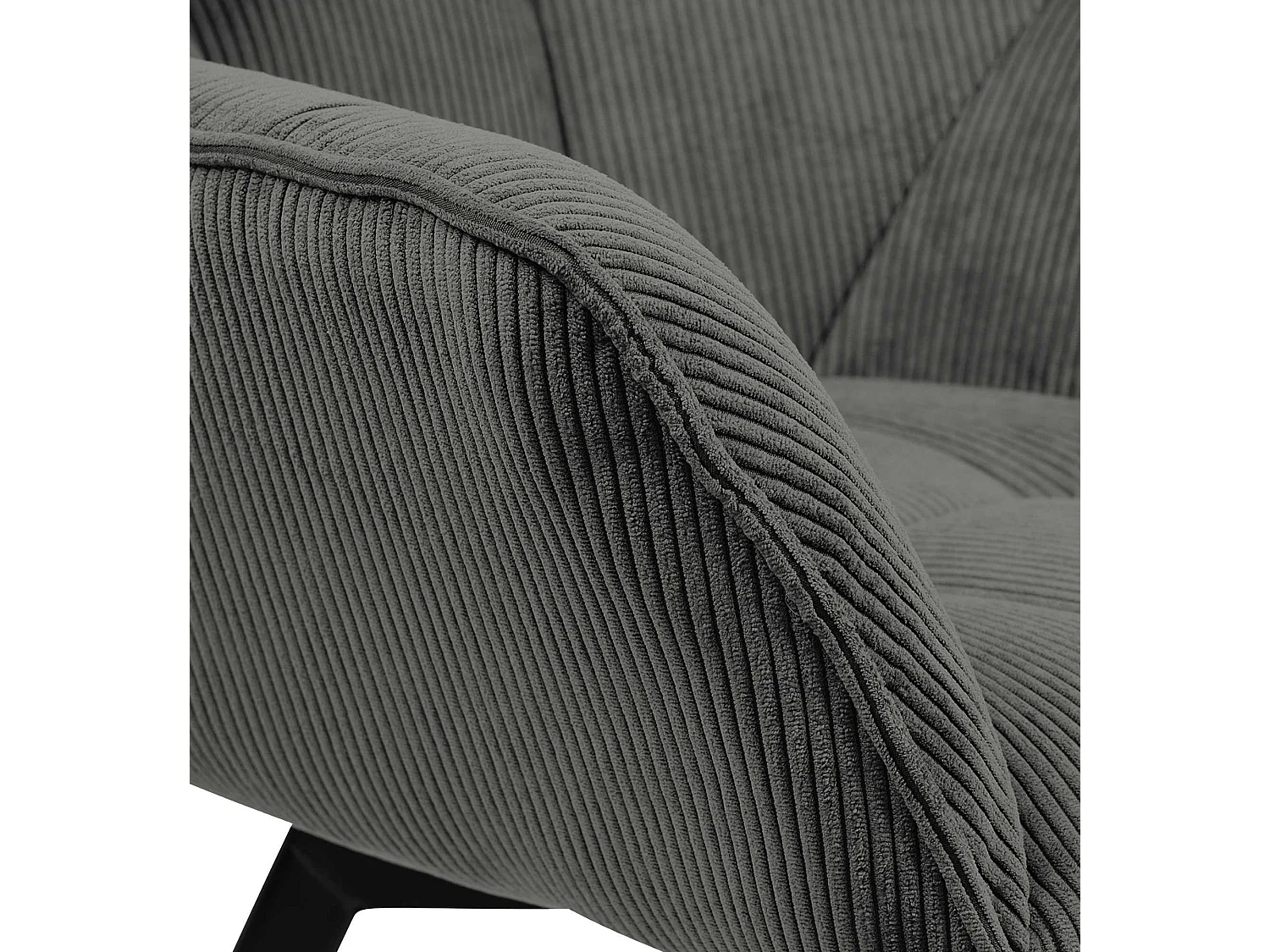 Lot de 2  chaises avec accoudoirs - Cordon - Gris foncé - Jordi