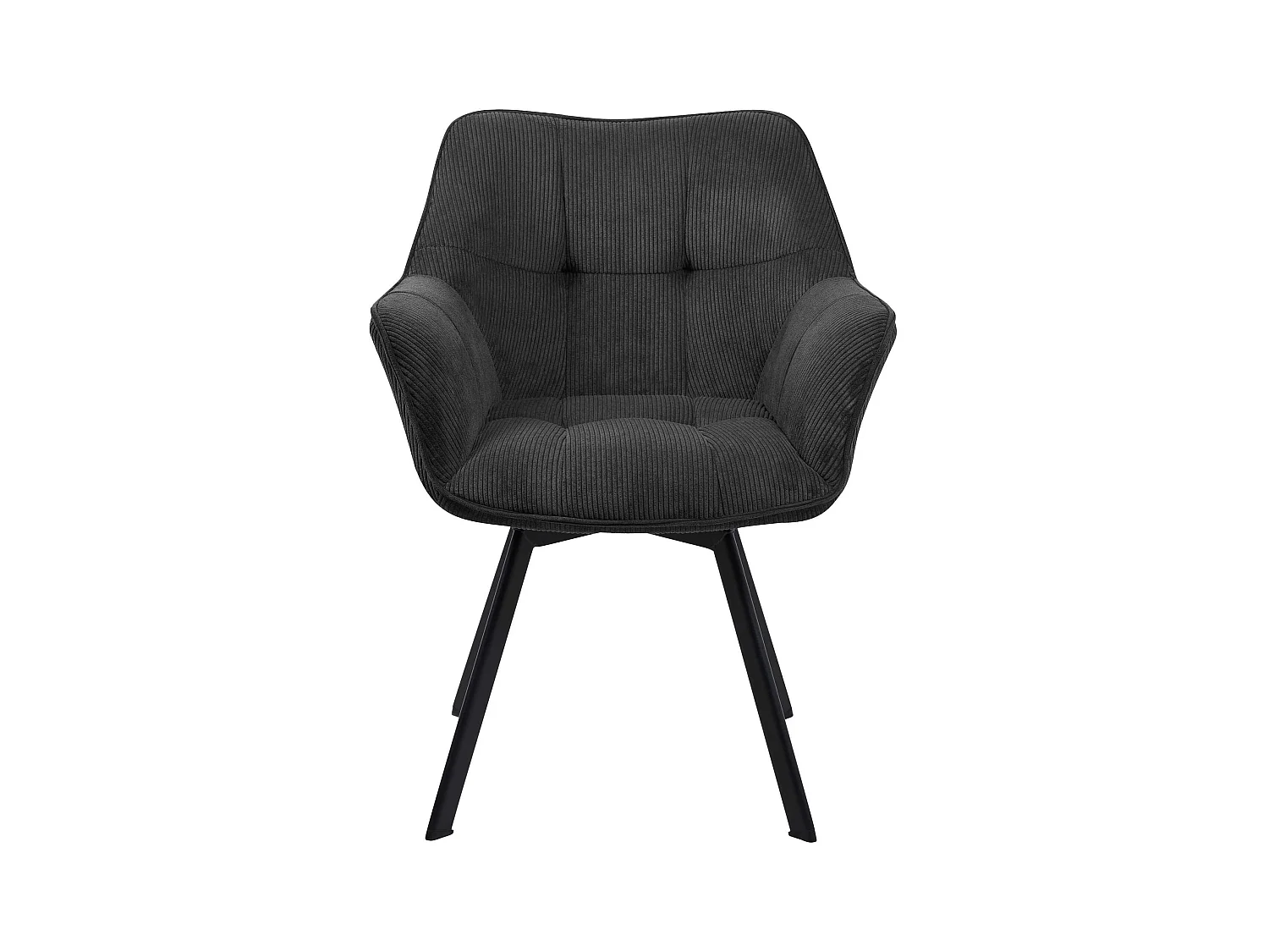 Lot de 2  chaises avec accoudoirs - Cordon - Noir - Jordi