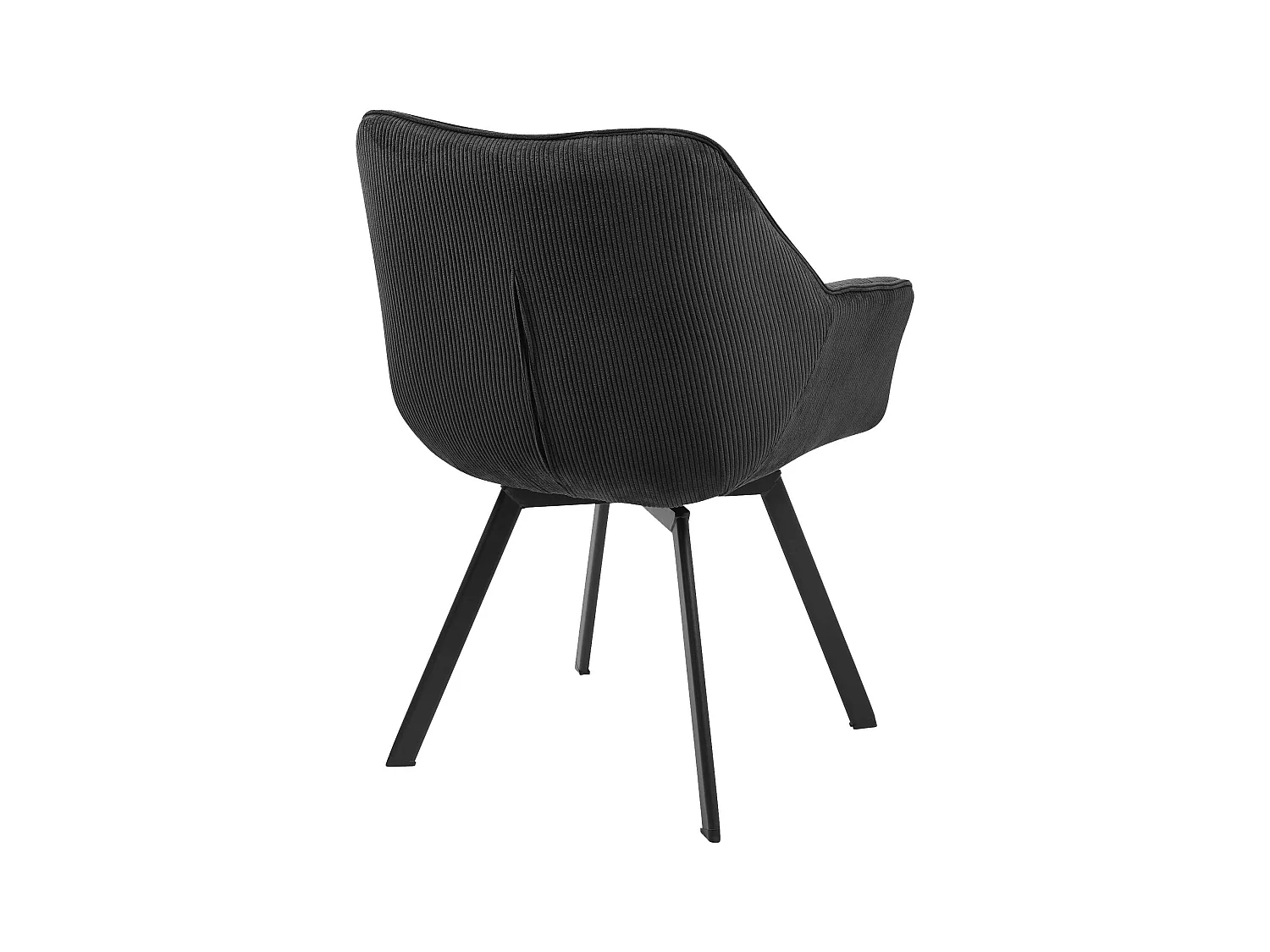 Lot de 2  chaises avec accoudoirs - Cordon - Noir - Jordi