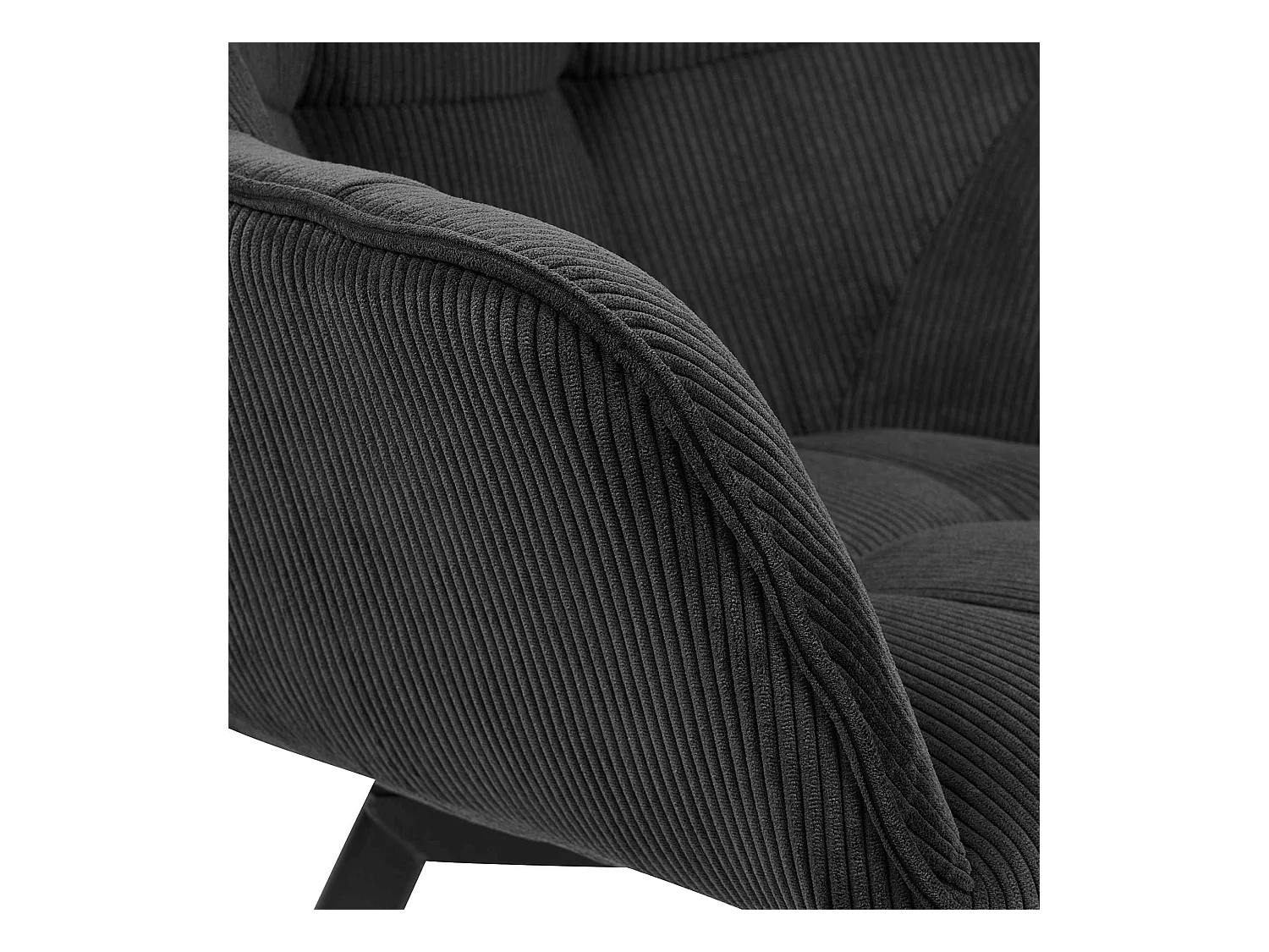 Lot de 2  chaises avec accoudoirs - Cordon - Noir - Jordi