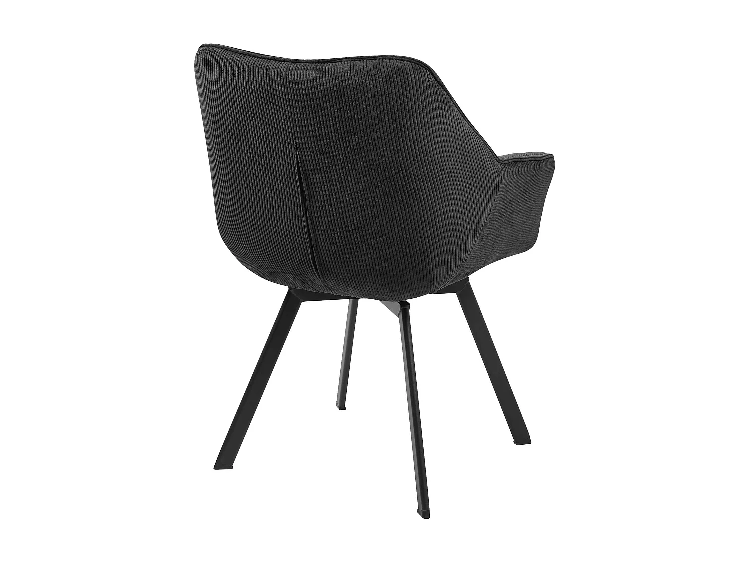Lot de 2  chaises avec accoudoirs - Cordon - Noir - Jordi