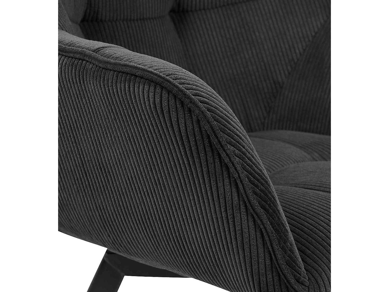 Lot de 2  chaises avec accoudoirs - Cordon - Noir - Jordi