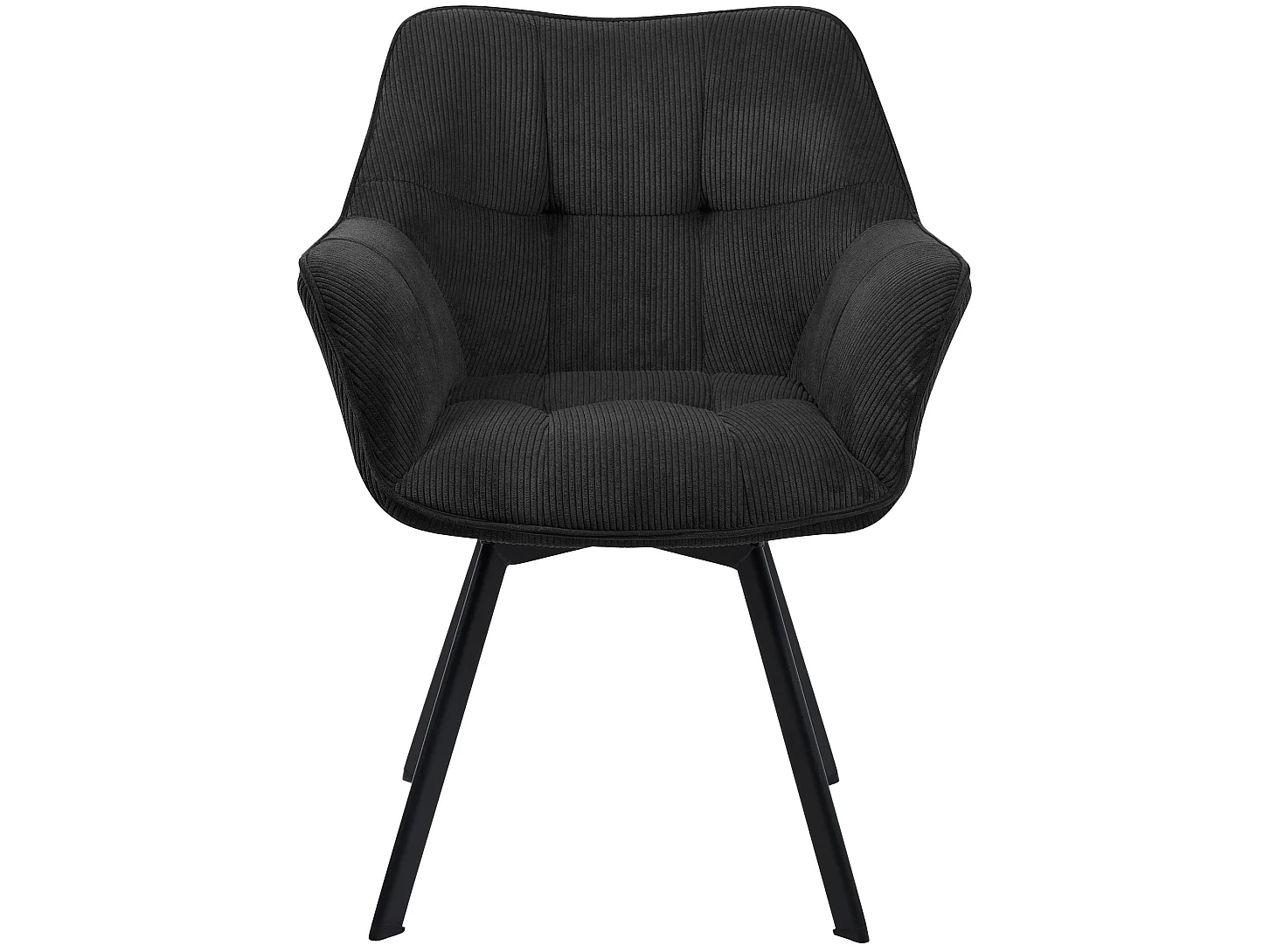 Lot de 2  chaises avec accoudoirs - Cordon - Noir - Jordi