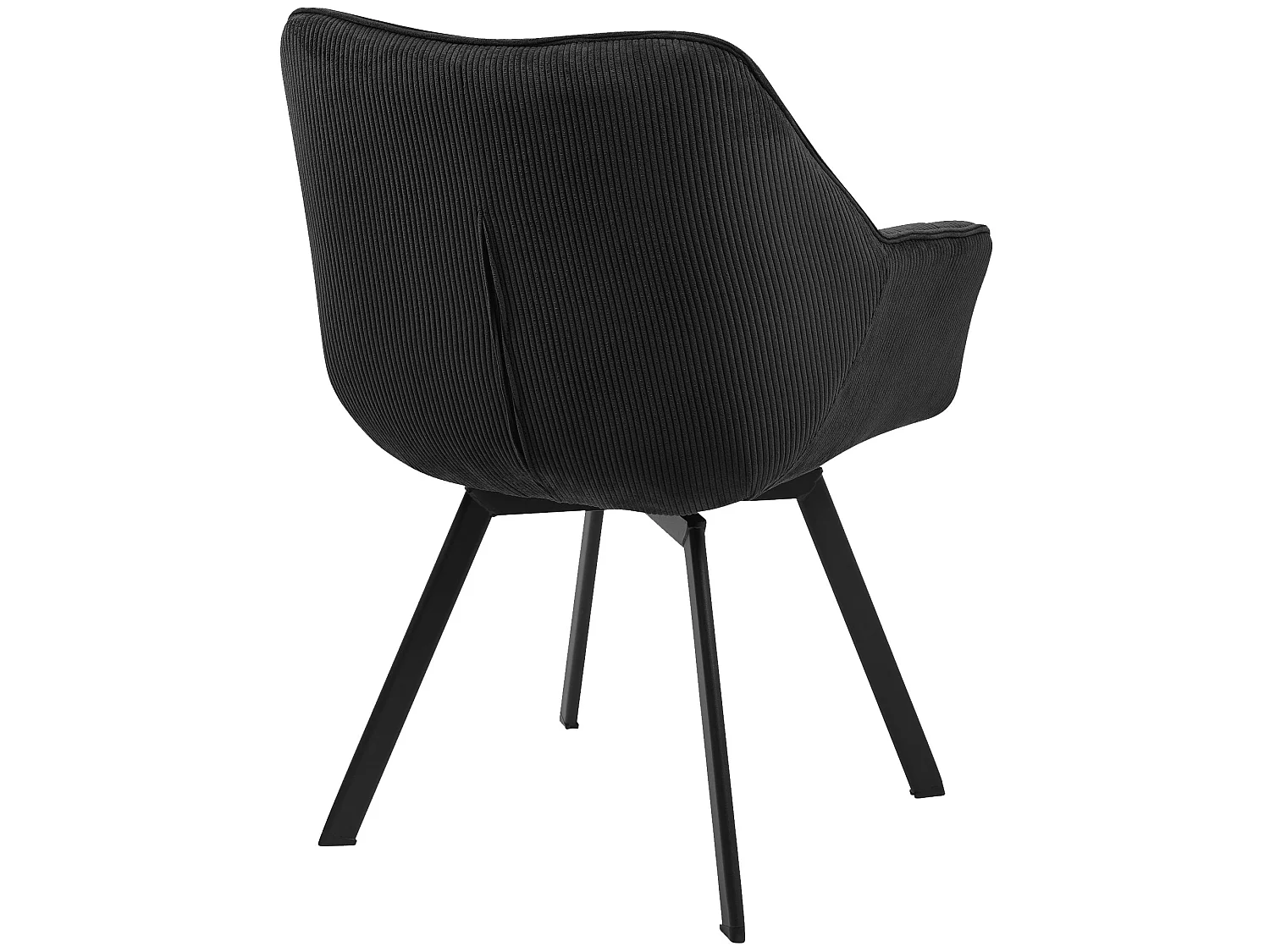 Lot de 2  chaises avec accoudoirs - Cordon - Noir - Jordi