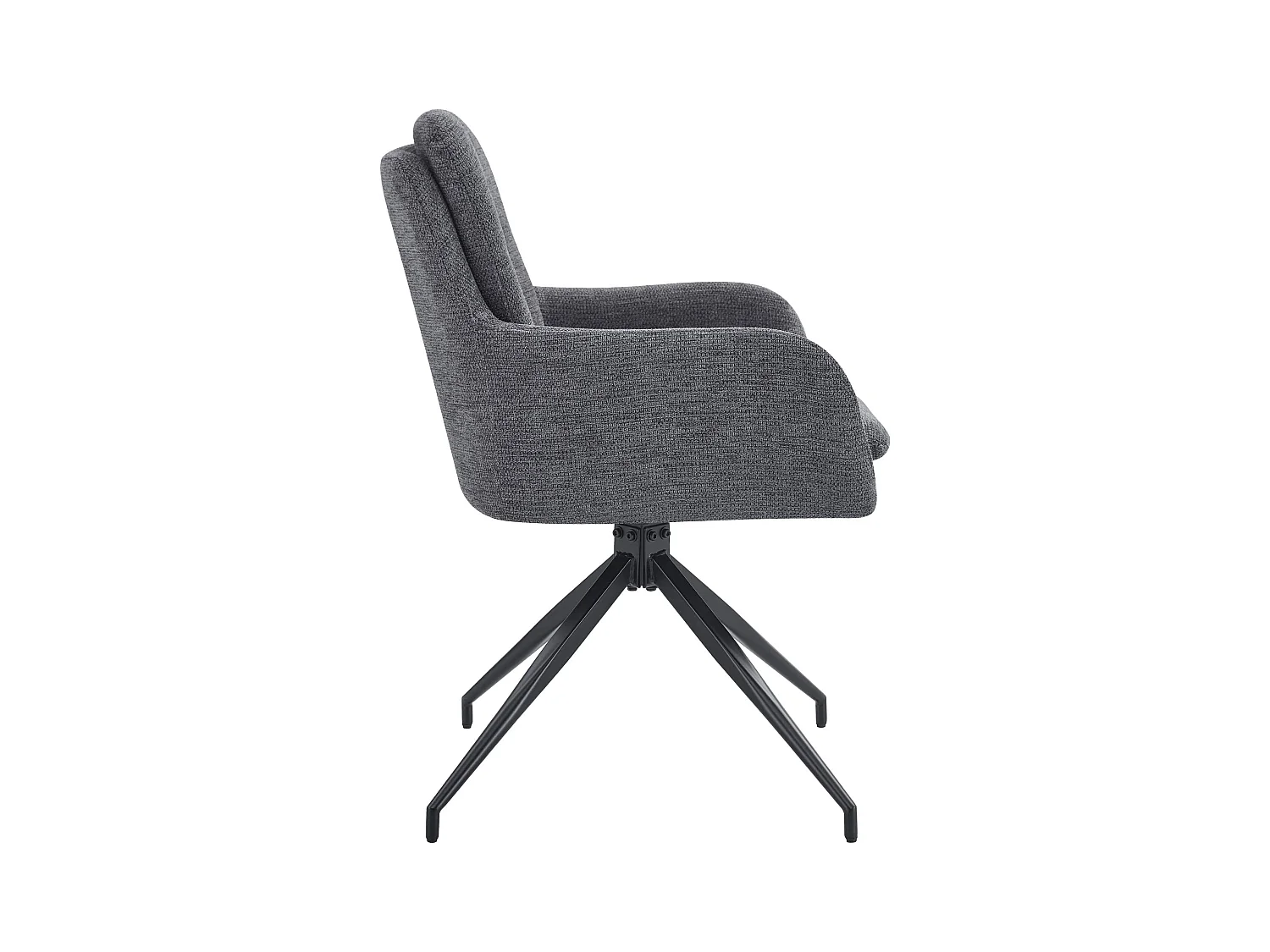 Lot de 2  chaise salle à manger - Tissu - Gris foncé - Pickett