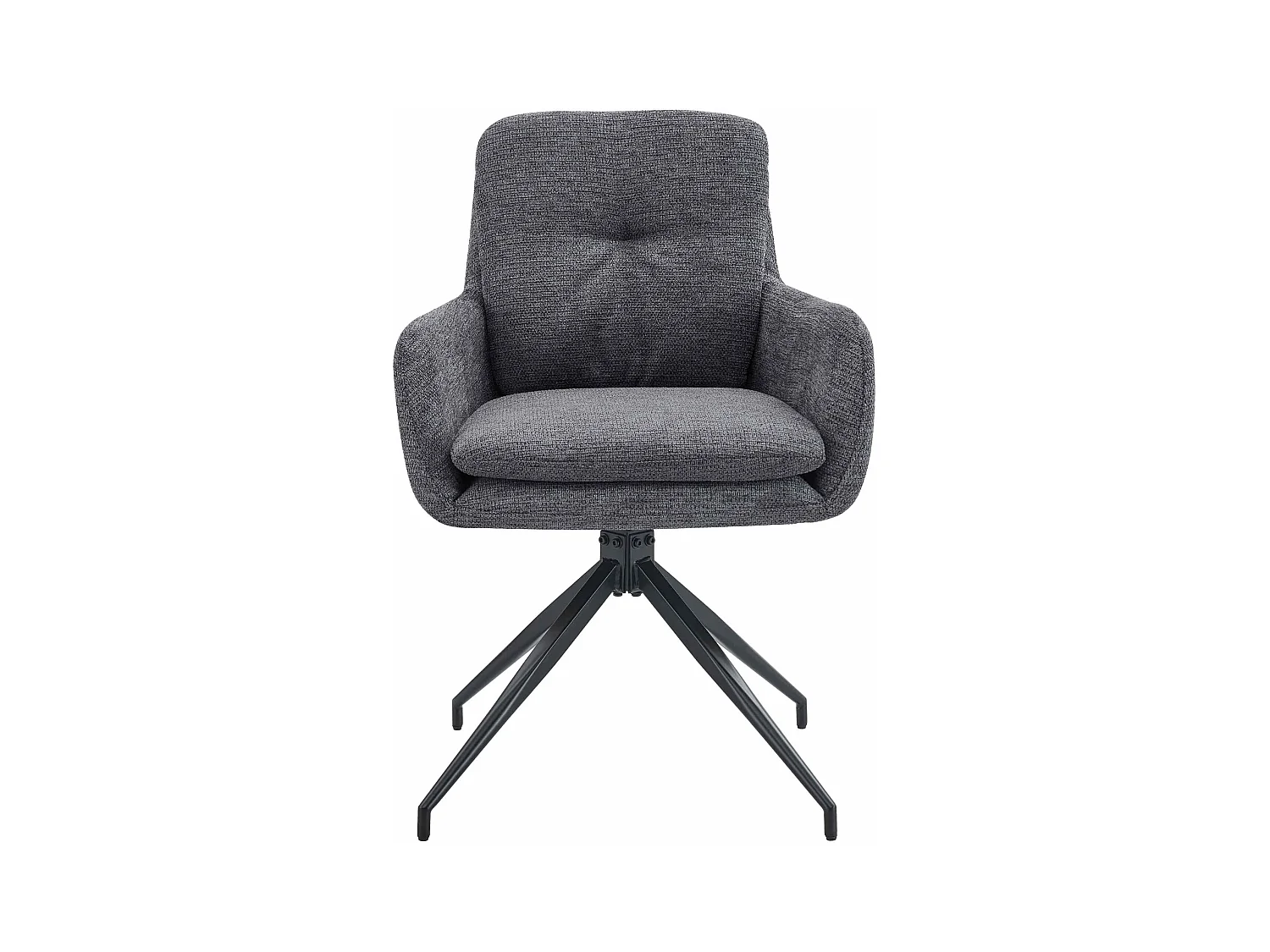Lot de 2  chaise salle à manger - Tissu - Gris foncé - Pickett